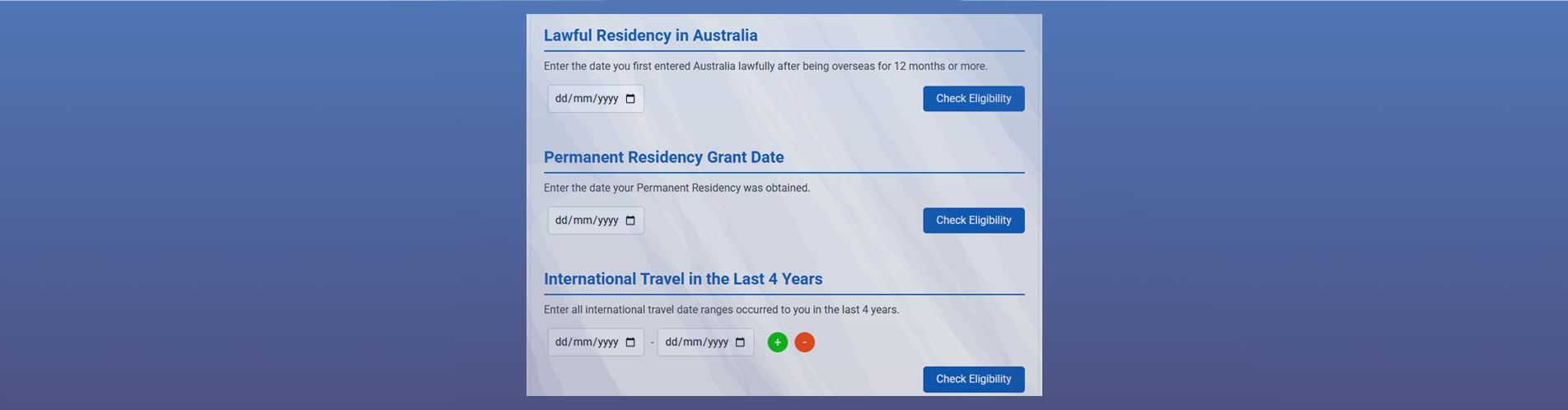 Australian Citizenship Eligibility Calculator